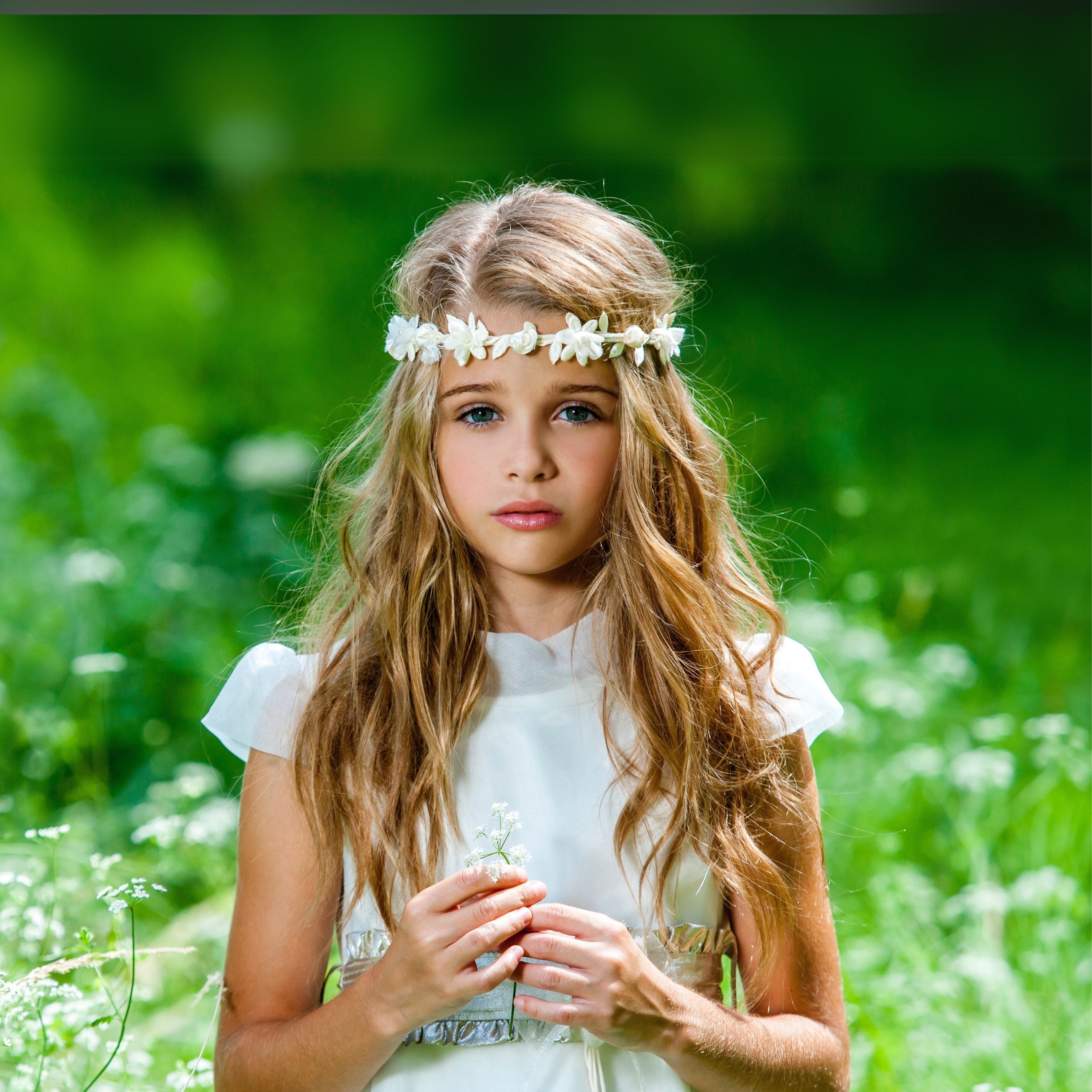 Mia Girl Summer banner with girl with flower halo in hair
