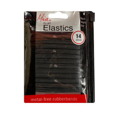 Mia Beauty Black Flat Elastics in a zippered storage pouch
