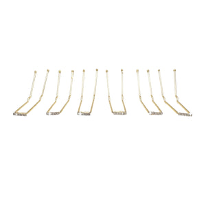 Mia Beauty SqHair Pins with clear rhinestones in gold color