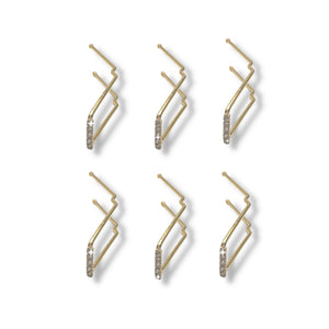 Mia Beauty SqHair Pins with clear rhinestones in gold color