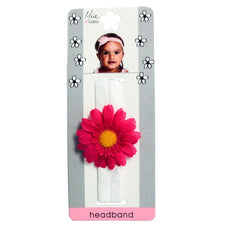 Mia Baby® Daisy Headband  - white band with hot pink flower - designed by #MiaKaminski of Mia Beauty