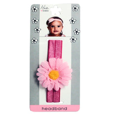 Mia Baby® Daisy Headband  - hot pink band with light pink flower - designed by #MiaKaminski of Mia Beauty