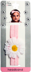 Mia® Baby Daisy Headband - light pink band with white daisy - designed by #MiaKaminski of Mia Beauty