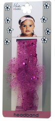 Mia® Baby Sparkly Tulle Headband - hot pink - shown on packaging - invented by #MiaKaminski #MiaBeauty #Mia #Beauty #Baby #hair #hairaccessories #babyheadbands #headbands #hairaccessoriesforbabies #hairclips #hairbarrettes #love #life #girl #woman