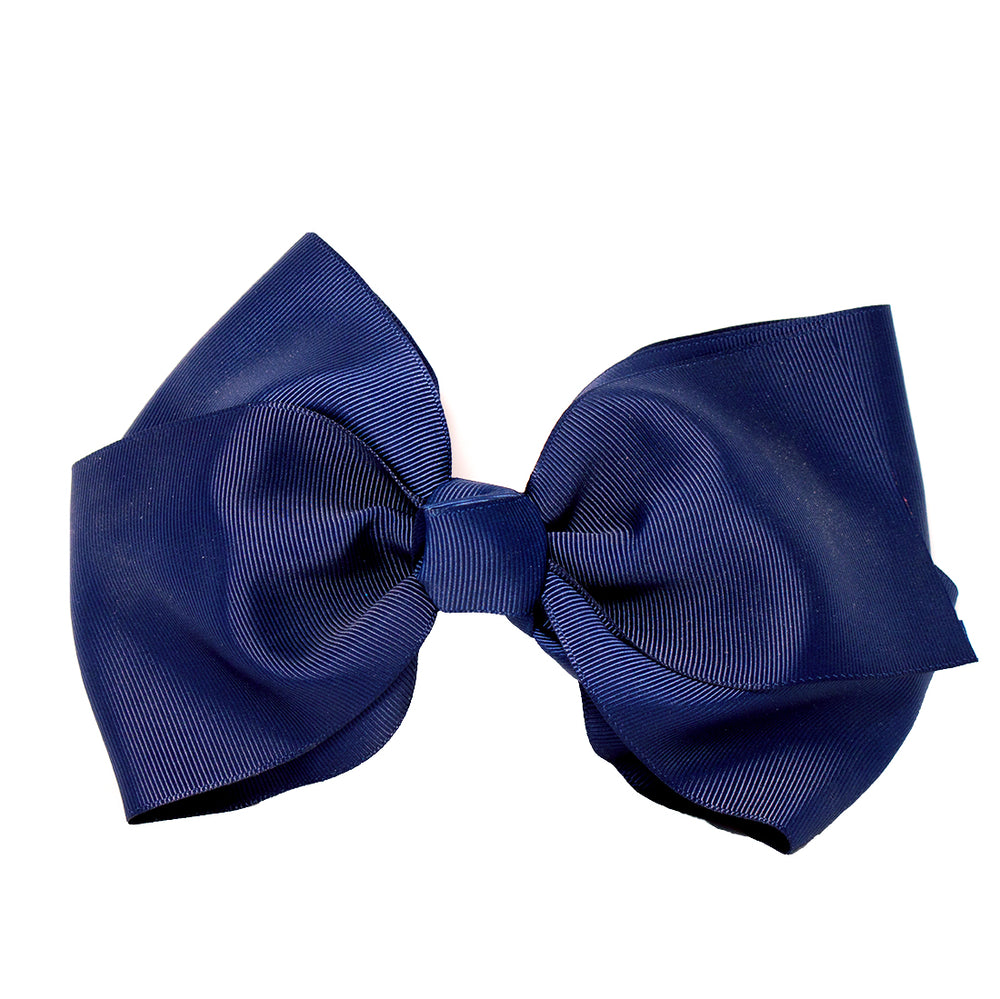 Mia Spirit Extra Large Grosgrain Bow Barrette - Navy blue color - designed by #MiaKaminski of Mia Beauty