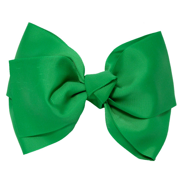 Mia Spirit Extra Large Grosgrain Bow Barrette - kelly green color - designed by #MiaKaminski of Mia Beauty