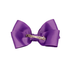 Mia® Spirit Grosgrain Ribbon Bow Barrette - large size - purple color - back of bow showing auto-clasp barrette - designed by #MiaKaminski of Mia Beauty