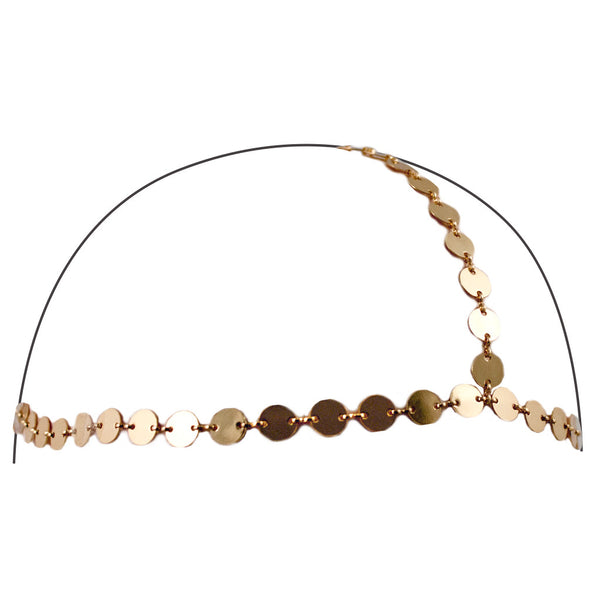 Triple Chain Headwraps - Gold Circle Discs