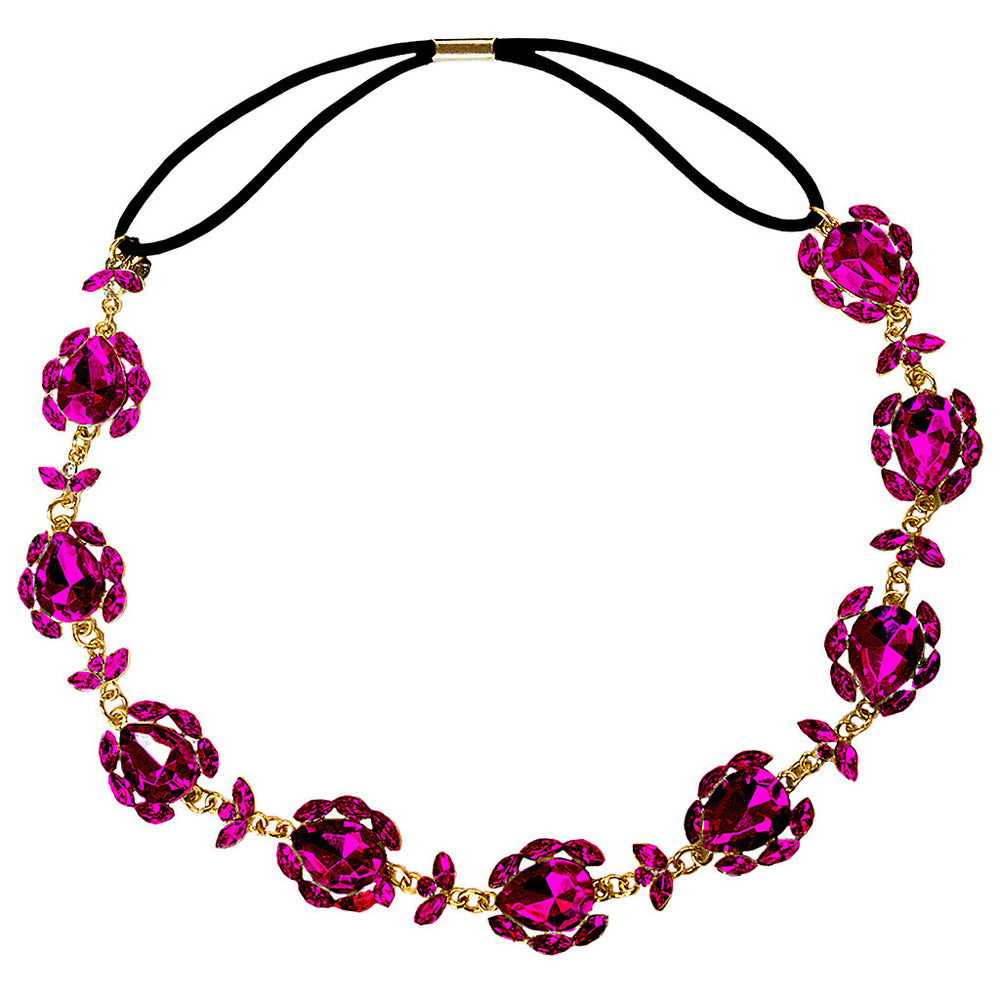 Metal Chain Headwraps - Pink Rhinestones - Mia Beauty