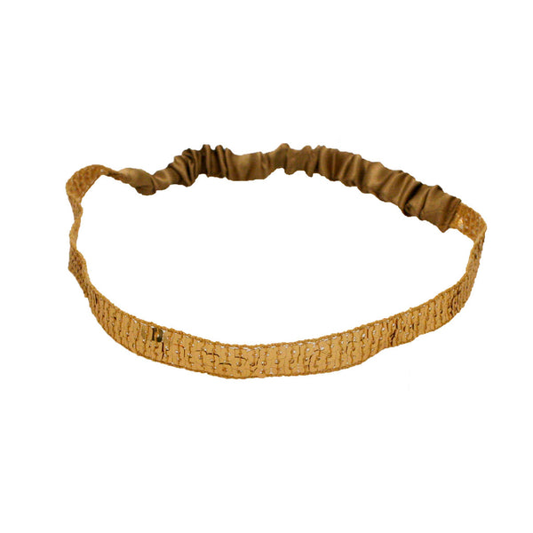 Satin + Sequins Headband - Gold