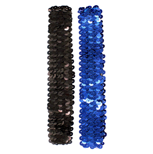 Sequin Headbands - Black + Royal Blue