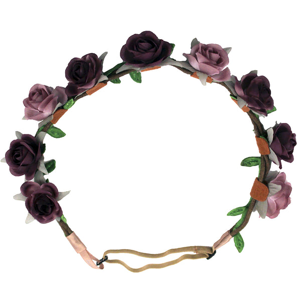 Flower Halo - Purple Rosebuds