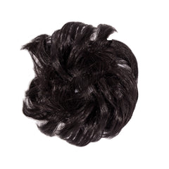 Mia® Fluffy Hair Ponywrap™ is a ponytailer made of synthetic wig hair on an elastic rubber band