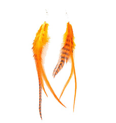 Mia® Feather Earrings - orange color - by #MiaKamimnski of Mia Beauty