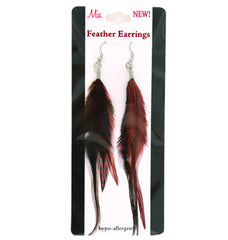 Mia® Feather Earrings - Brown on packaging - by #MiaKamimnski of Mia Beauty