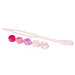 Mia® Girl Hair Beads - 5 beads shown with threader - pink colors - designed by #MiaKaminski of Mia Beauty