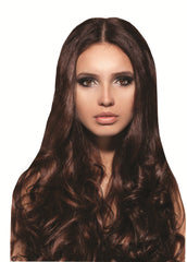 Mia® Clip-n-Hair® commitment free, instant hair, instant volume - medium brown color on model - #MiaKaminski of #MiaBeauty