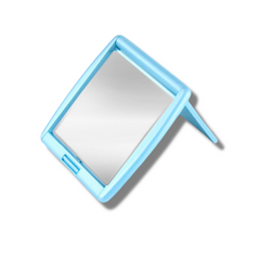 Storus 2-Faced Compact Mirror in blue color 3x side shown