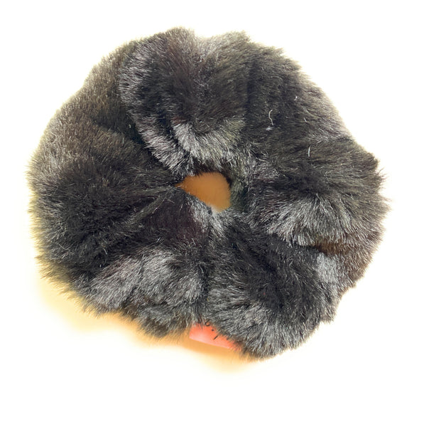 Furry Scrunchie - black