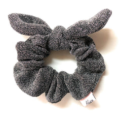 Mia Beauty Metallic Scrunchie with tie black and silver color