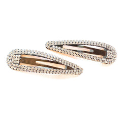 Mia Beauty Large Snip Snaps in silver metal and clear rhinestones