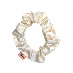 Mia Beauty Solid Silk Scrunchie in cream oolor