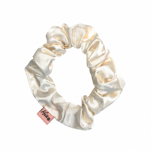 Mia Beauty Solid Silk Scrunchie in cream oolor