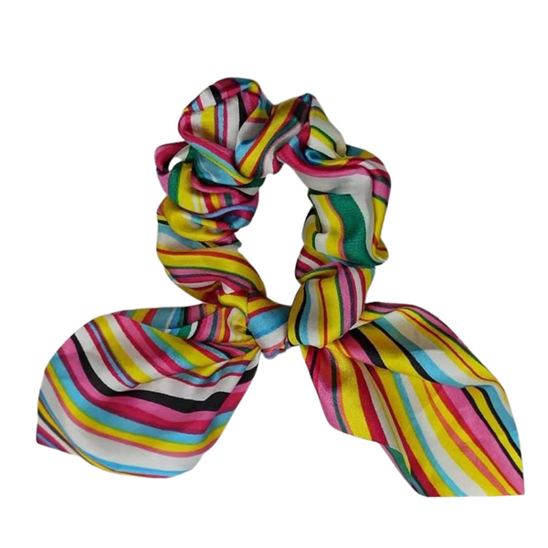 Scrunchie + Short Tie - Rainbow Stripes