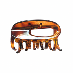 Mia® Beauty medium sized  Tortoise Jaw Clamp with Oval Hole side view