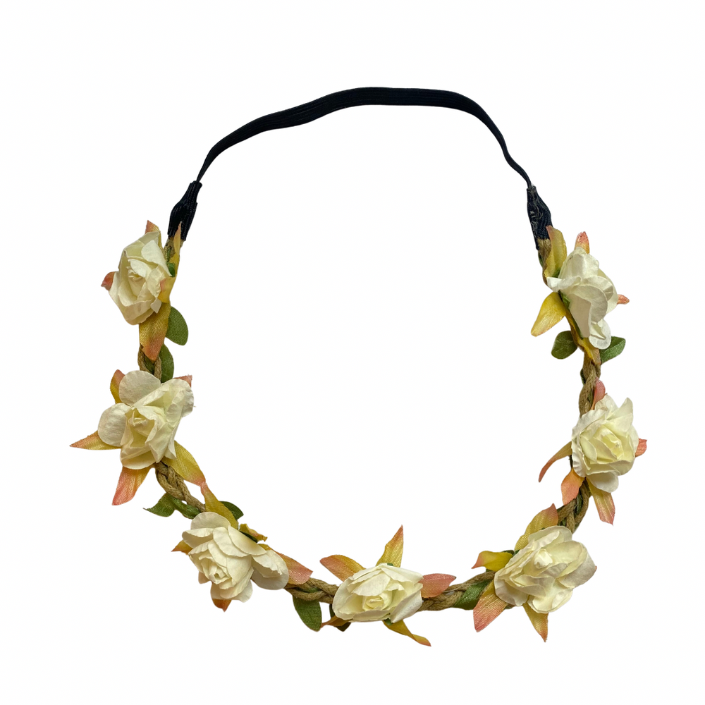 Mia® Beauty Flower Halo Headband Hair Accessory - beige rosebuds