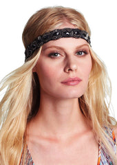 Mia® Embellished Headband - shown on model - designed by #MiaKaminski of #MiaBeauty #sparklyheadbands #hairaccessories #beauty