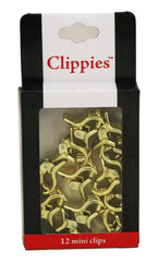 Mia® Clippies® - gold metallic - 12 Pack shown in packaging - designed by #MiaKaminski of #MiaBeauty #hair #beauty #hairaccessories #hairclips