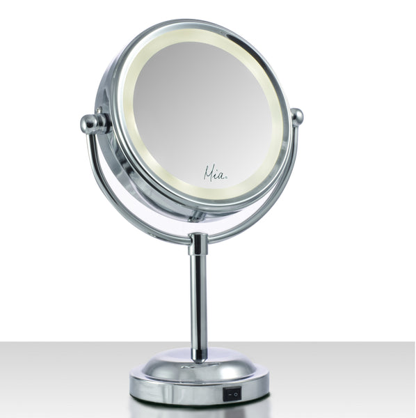 10x/1x Cordless LED Lighted Vanity Mirror - Chrome
