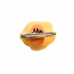 Mia® Beauty Small Flower Clip in Neon Orange  back side showing clip