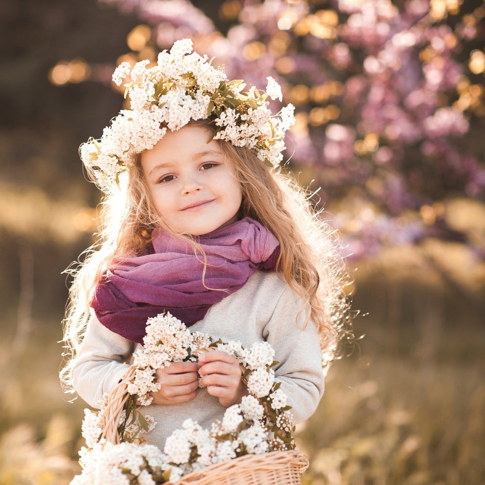 Mia Girl Spring model with real flower halo