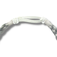 Mia Beauty Thick Braidie Braided Headband in gray color close up on adjustable band
