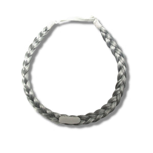 Mia Beauty Thick Braidie Braided Headband in gray color  back view