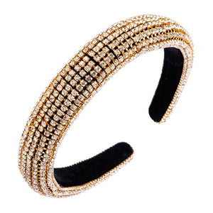 Mia Beauty Elevated Padded headband clear sparkly rhinestones