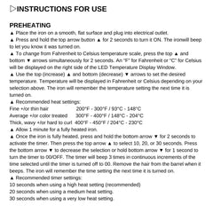 Mia Beauty Delta Iron Instructions for Use Preheating