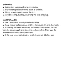 Mia Beauty Delta Iron Instructions for Use Storage and Maintenance