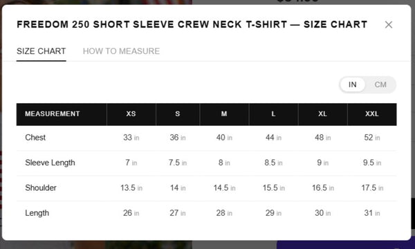 Official Freedom 250 Crew Neck T-shirt
