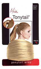 Mia® Tonytail® ponytail wrap- synthetic wig hair - blonde - on packaging - patented by #MiaKaminski CEO of Mia® Beauty