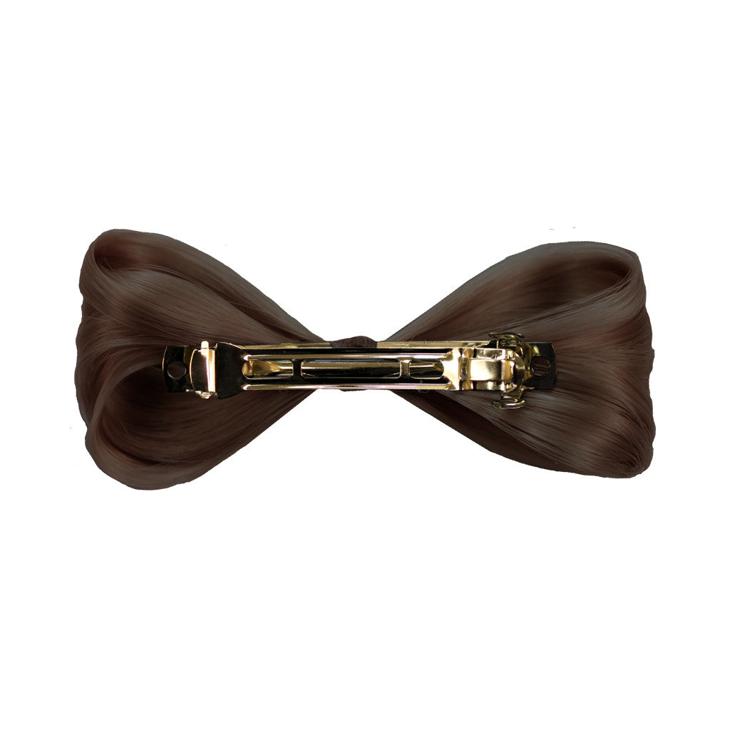 Hair Bow Barrette - Medium Brown