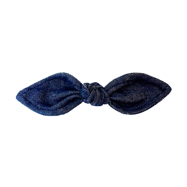 Bow Barrette - Denim