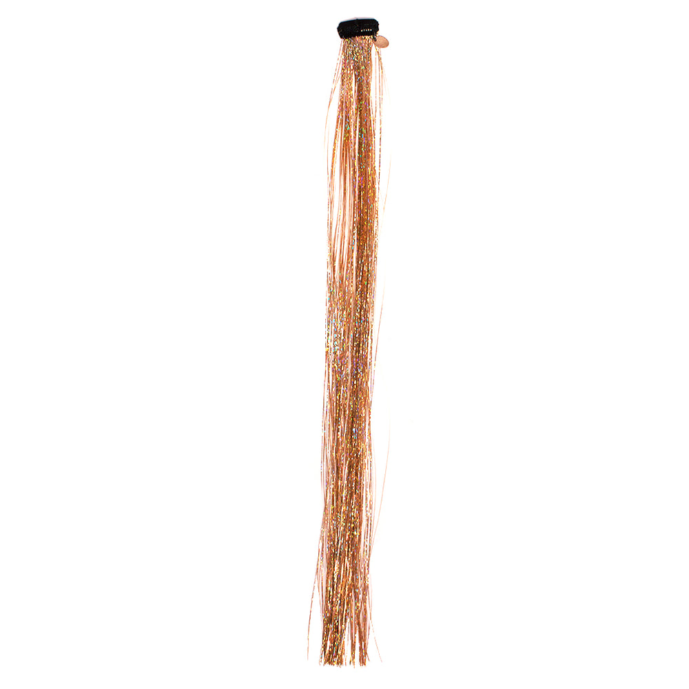 Mia® Clip-n-Bling® sparkly tinsel on a weft clip - hair accessory - gold color - Invented by #MiaKaminski of #MiaBeauty