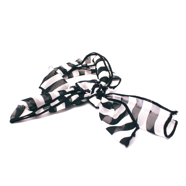 Scarf Switch-A-Roo Headband - Black + White Stripes