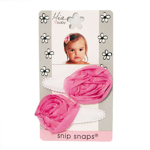 Snip Snaps® with Rosettes - White + Hot Pink