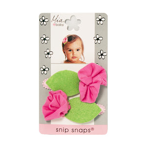 Snip Snaps® with Jersey Flower - Light Pink, Gray