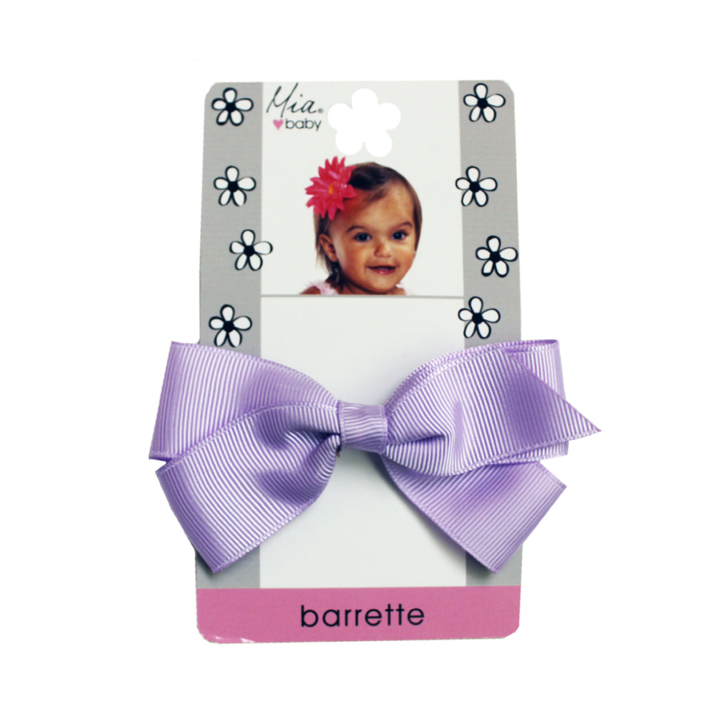 Mia® Baby Grosgrain Bow Barrette - purple color - shown on packaging - by #MiaKaminski #Mia #MiaBeauty #beauty #hair #HairAccessories #baby #girlhairaccessories #hairclips #hairbarrettes #barrette #lovethis #love #life #woman