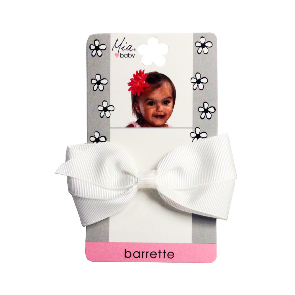 Mia® Baby Grosgrain Bow Barrette - white color - by #MiaKaminski #Mia #MiaBeauty #beauty #hair #HairAccessories #baby #girlhairaccessories #hairclips #hairbarrettes #barrette #lovethis #love #life #woman